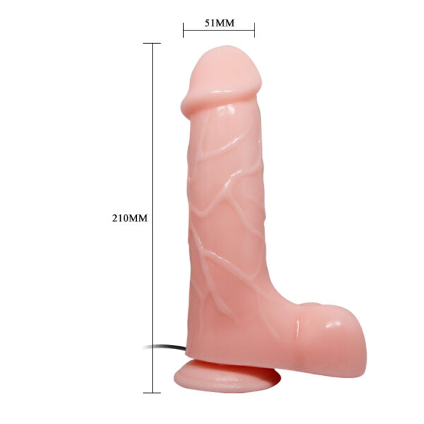 Vibreeriva dildo Barbara 1.9 kogupikkuseks on 21cm  ja suurimaks jämeduseks ehk läbimõõduks 5.1cm.