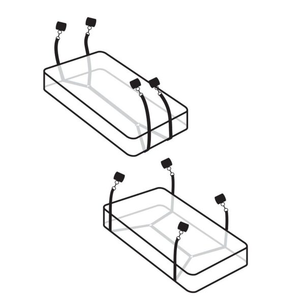 Komplekti saab kasutada kahte moodi - voodirihmad tõmmata madratsi otsest või külje pealt. Rihmad on reguleeritavad.