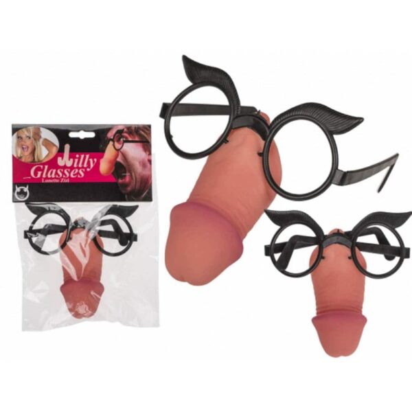 Peenisekujuline plastik nina ja prilliraamid Willy Glasses