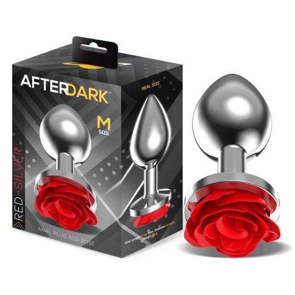 Hõbedane anaaltapp punase alusega AfterDark