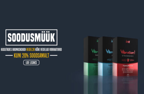 Sooduskood VEDEL20 annab koguni 20% soodustust kõikidele vedelatele vibraatoritele LoveShop.ee erootikapoes.