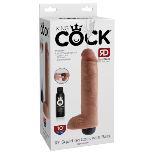 Squirtiv munanditega dildo King Cock 8" (defektne pakend)