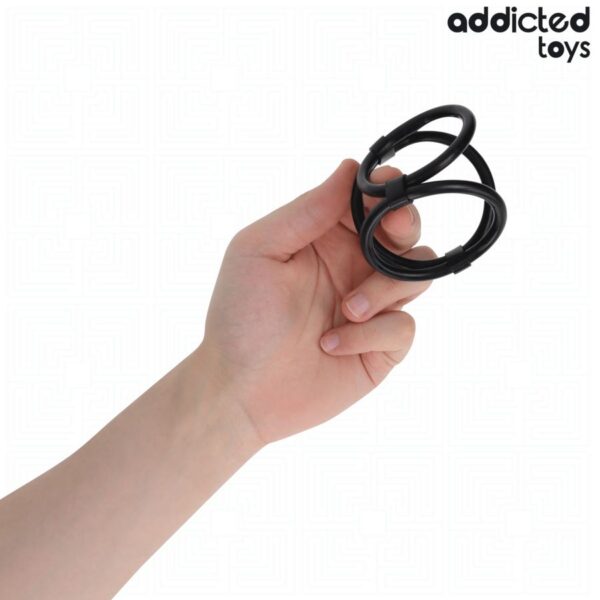 Kolmekordne peenise- ja munandirõngas Addicted Toys - Image 3